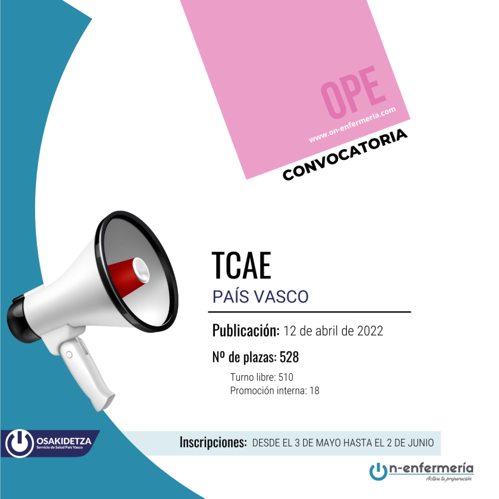convocatoria OPE TCAE País Vasco-Osakidetza