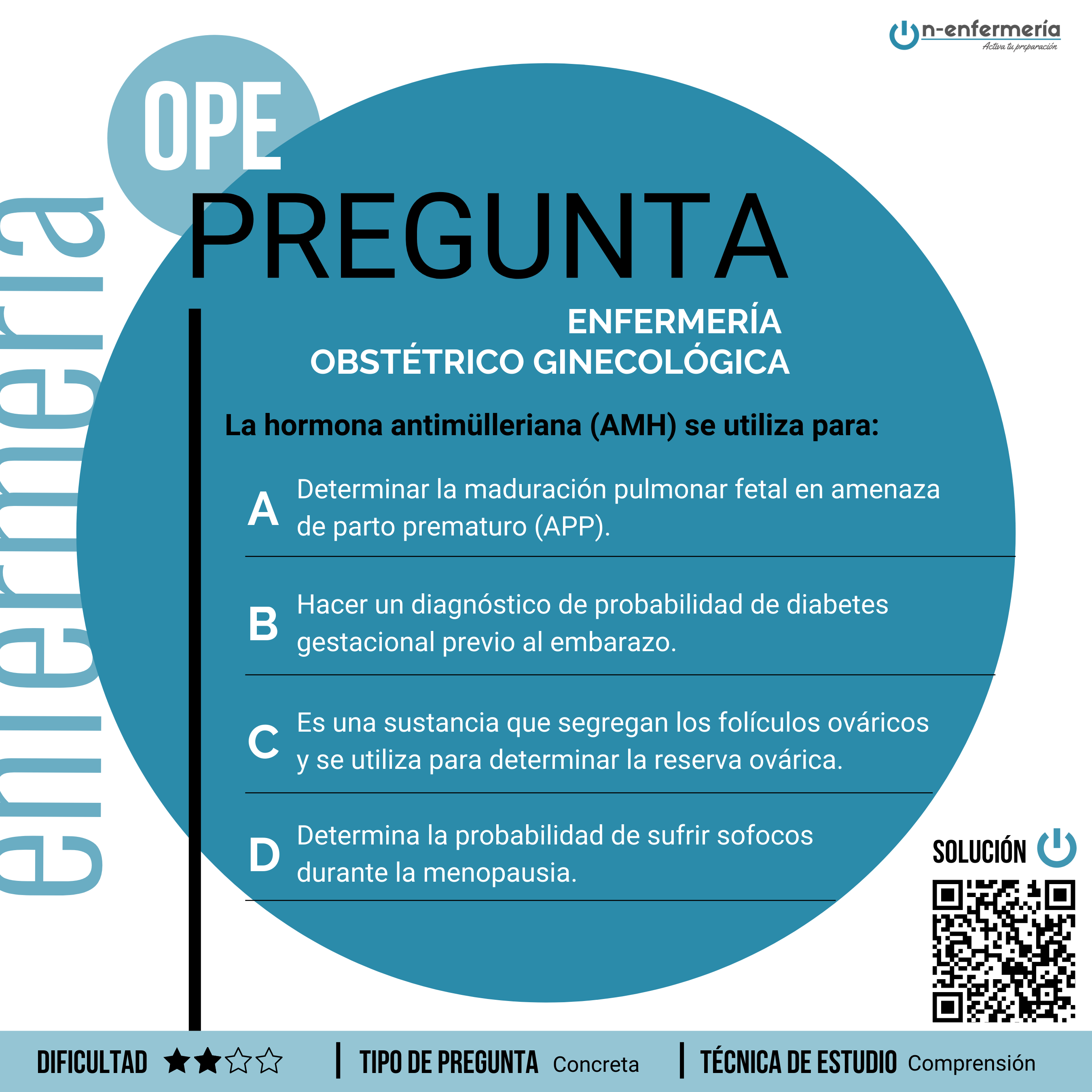 Pregunta de examen OPE Enfermería - Enfermería obstétrico ginecológica