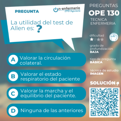Test De Allen Técnica De Enfermería Ope Enfermería On Enfermería