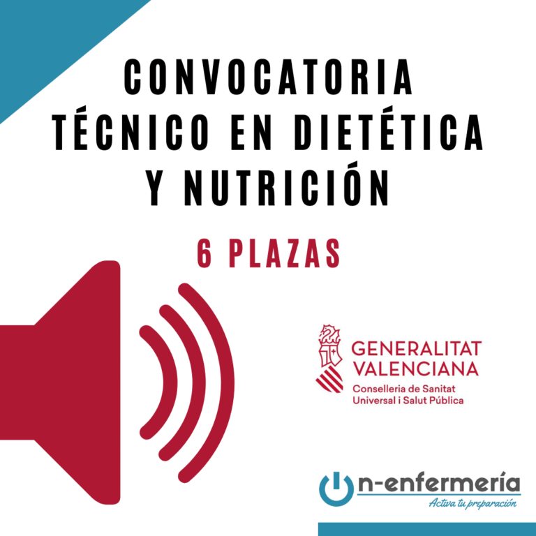 Convocatoria OPE Técnico en Dietética y Nutrición Comunidad Valenciana 2021