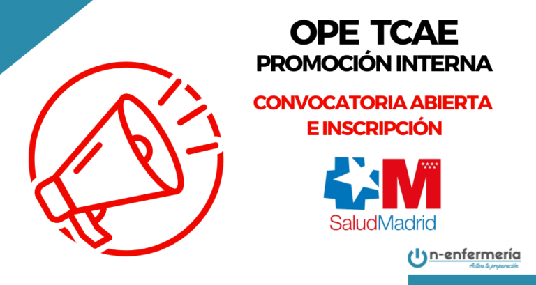 Convocatoria OPE TCAE SERMAS promoción interna: 56 plazas