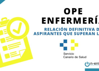 Relación de aspirantes que superan la OPE Enfermería Canarias 2016-2018