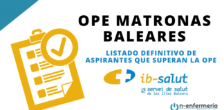Listado definitivo de aspirantes que superan la OPE Matronas Baleares 2018
