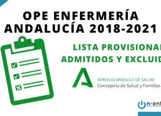 Lista provisional de admitidos y excluidos OPE Enfermería Andalucía 2018-2021