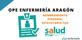 Nombramiento personal estatutario fijo OPE Enfermería Aragón 2017