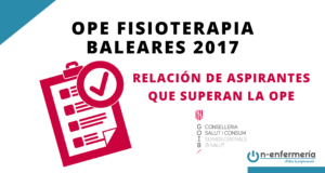 Relación de aspirantes que superan la OPE Fisioterapia Baleares 2017