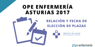 Relación y fecha de elección de plazas para los aspirantes que superan la OPE Enfermería Asturias 2017
