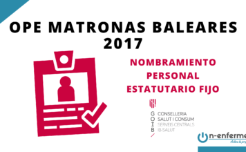 Nombramiento personal estatutario fijo OPE Matronas Baleares 2017