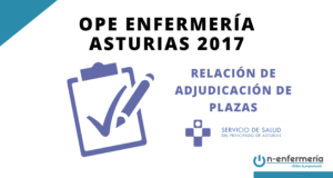 Relación de adjudicación de plazas OPE Enfermería Asturias 2017