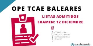 listas provisionales OPE TCAE Baleares