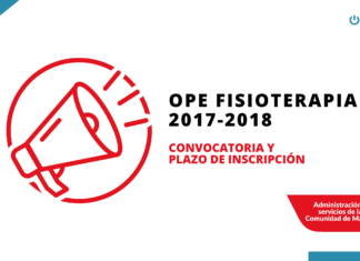 Convocatoria Fisioterapia Administración y servicios de la Comunidad de Madrid 2017-2018