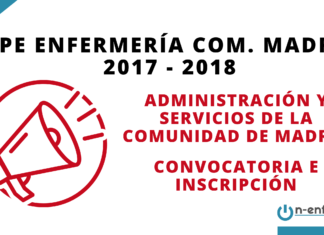 Convocatoria OPE Enfermería Madrid 2017-2018 para la Administración y servicios de la Com. Madrid