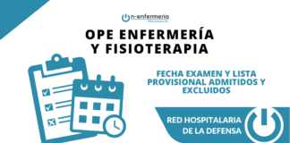 Fecha examen y lista provisional admitidos OPE Enfermería y Fisioterapia Red Hospitalaria de la Defensa - Web