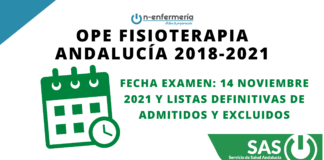 Fecha examen y listas definitivas admitidos OPE Fisioterapia Andalucía 2018-2021