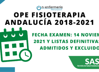 Fecha examen y listas definitivas admitidos OPE Fisioterapia Andalucía 2018-2021
