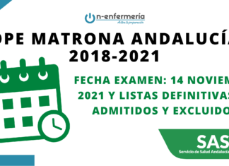 Fecha examen y listas definitivas admitidos OPE Matrona Andalucía 2018-2021