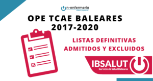 Listas definitivas admitidos y excluidos OPE TCAE Baleares 2017-2020