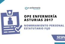 Nombramiento personal estatutario fijo OPE Enfermería Asturias 2017