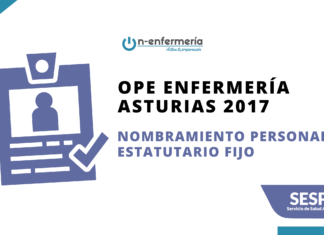 Nombramiento personal estatutario fijo OPE Enfermería Asturias 2017