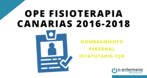 Nombramiento personal estatutario fijo OPE Fisioterapia Canarias 2016-2018
