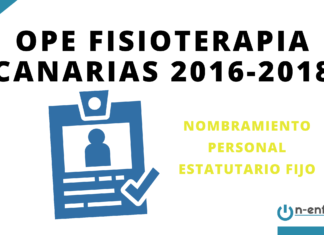 Nombramiento personal estatutario fijo OPE Fisioterapia Canarias 2016-2018