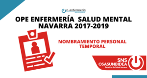 Nombramiento personal temporal OPE Enfermería Salud Mental Navarra 2017-2019