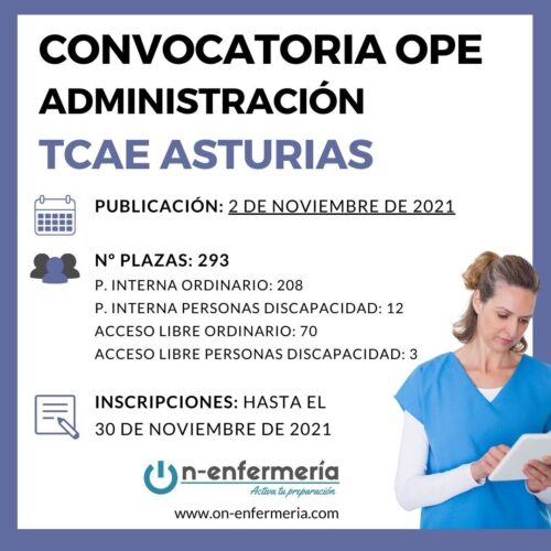 Tarjeta convocatoria Admon. TCAE Asturias