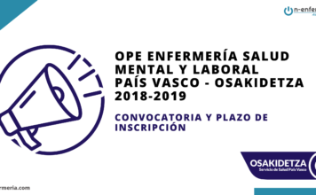 Convocatoria OPE Enfermería Salud mental y enfermería del trabajo País Vasco Osakidetza 2018-2019