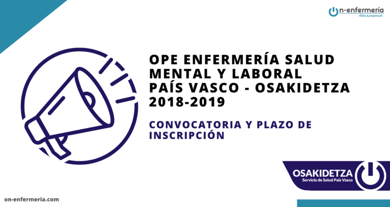 Convocatoria OPE Enfermería salud mental y laboral Osakidetza 2018-2019
