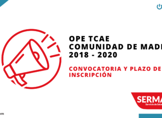 Convocatoria OPE TCAE Comunidad de Madrid 2018-2020