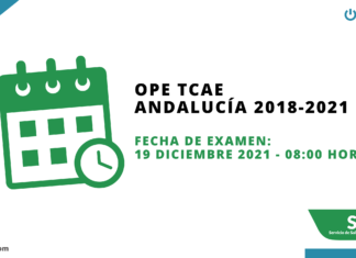 Fecha examen OPE TCAE Andalucía 2018-2021
