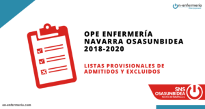 Lista provisional de admitidos y excluidos OPE Enfermería Navarra 2018-2020