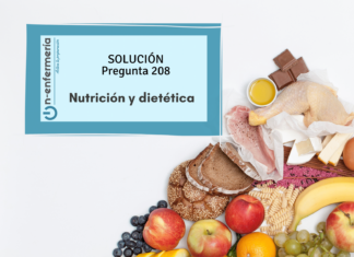 Solución pregunta examen OPE Enfermería nº208 Nutrición y dietética
