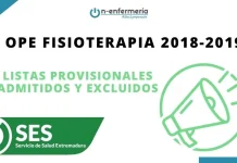 listas provisionales ope fisioterapeuta extremadura 2018-2019