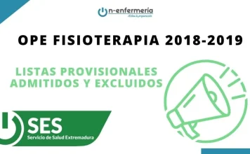 listas provisionales ope fisioterapeuta extremadura 2018-2019
