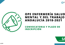 Convocatoria Enfermería salud mental y del trabajo Andalucía 2018-2021