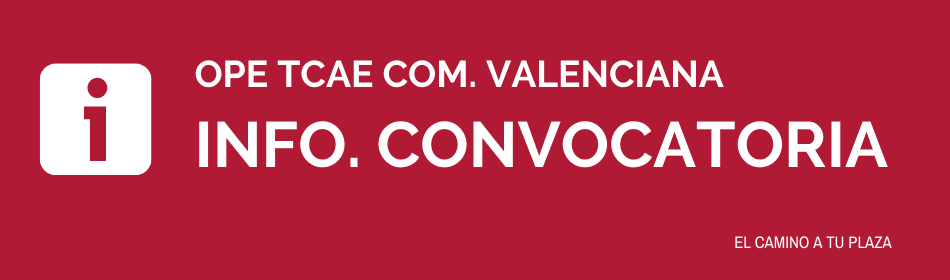 Cabecera información convocatoria OPE TCAE Comunidad Valenciana