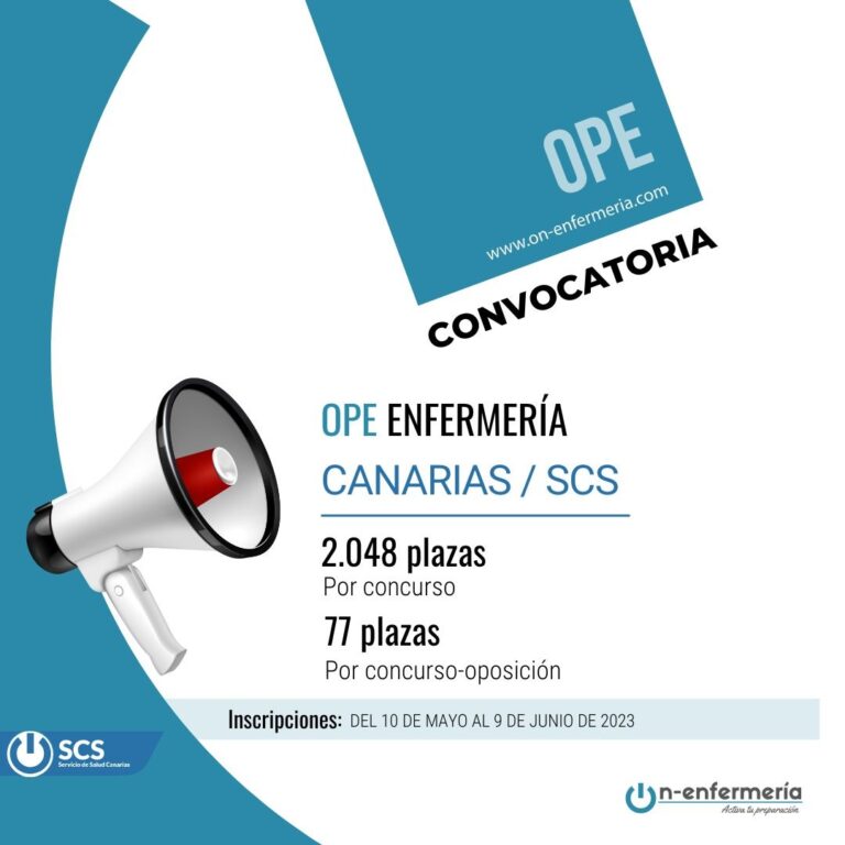Convocatoria OPE Enfermería Canarias. ¡Inscripciones hasta el 9 de junio de 2023!