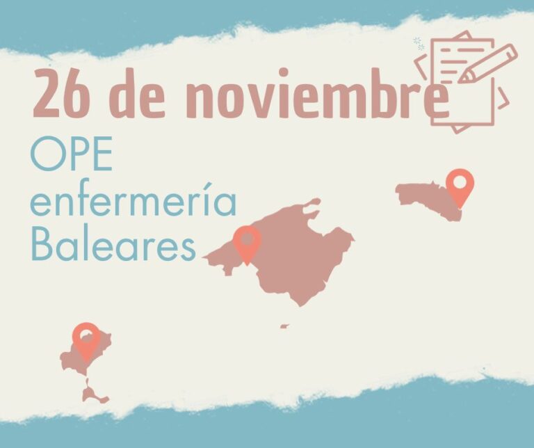 Examen OPE enfermería en Baleares. ¡Que no se te escape nada el 26 de noviembre!