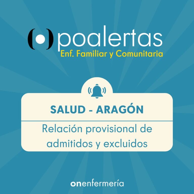 10/12/2024. SALUD ARAGÓN: Relación provisional de admitidos y excluidos