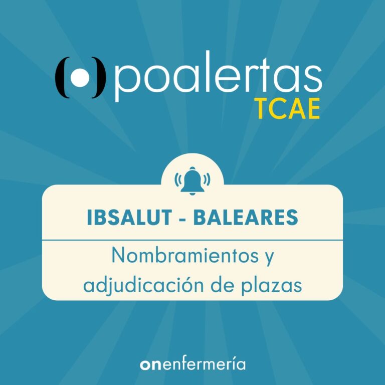 TCAE IBSALUT Baleares Adjudicación de plazas