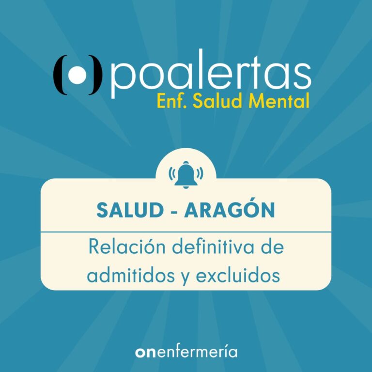 10/02/2025. Enfermería Salud Mental. SALUD Aragón: Relación definitiva de admitidos y excluidos.