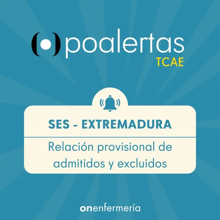 TCAE SES Extremadura Relación provisional de admitidos