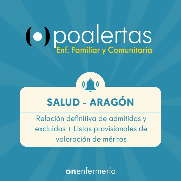 OPE Enfermería Familiar y Comunitaria SALUD Aragón relación definitiva de admitidos y listas provisionales de valoración de méritos