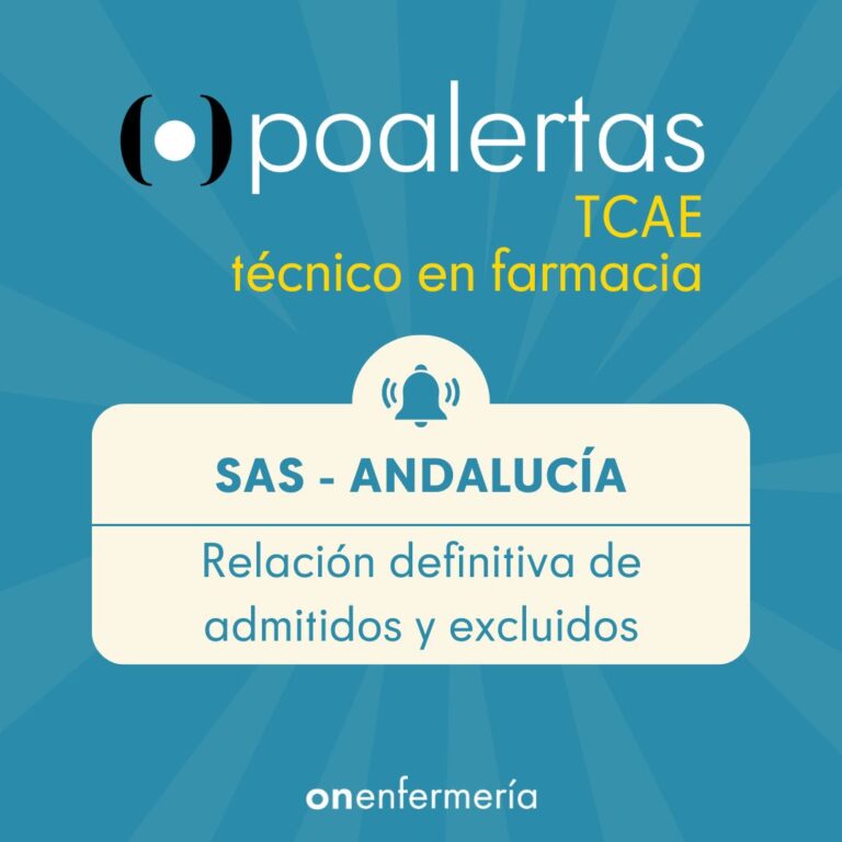 TCAE y técnico en Farmacia SAS Andalucía Relación definitiva de admitidos