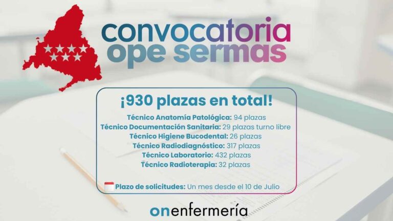 Convocatoria SERMAS Madrid – Técnicos Sanitarios ¡930 plazas!